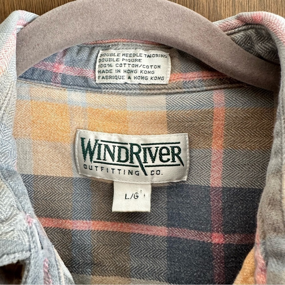 WindRiver Women’s Orange Blue Pink Cotton Plaid Button-up Shirt XL - Picture 8 of 9